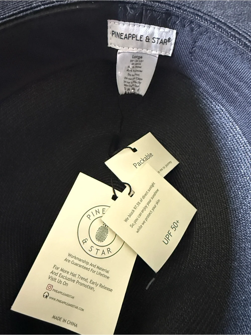 Packable Fedora Hat - Size Large